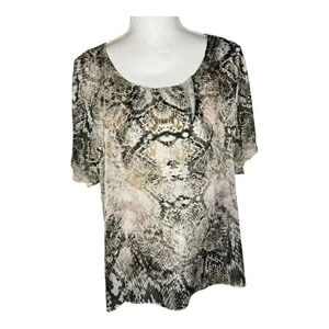 Style & Co. Women’s‎ Medium Animal Bazaar High Low Flowy Hem Top